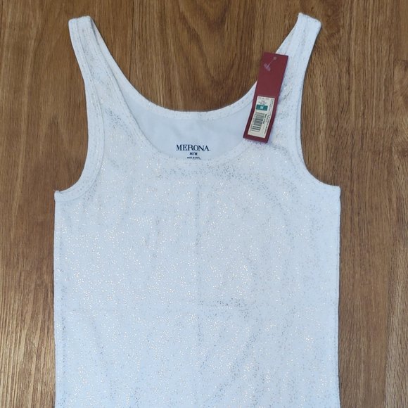 Merona Tops - NWT  Merona Tank Top - White with gold